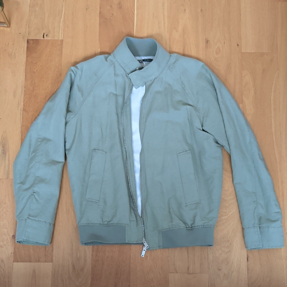 Zara Olive Green Bomber Jacket